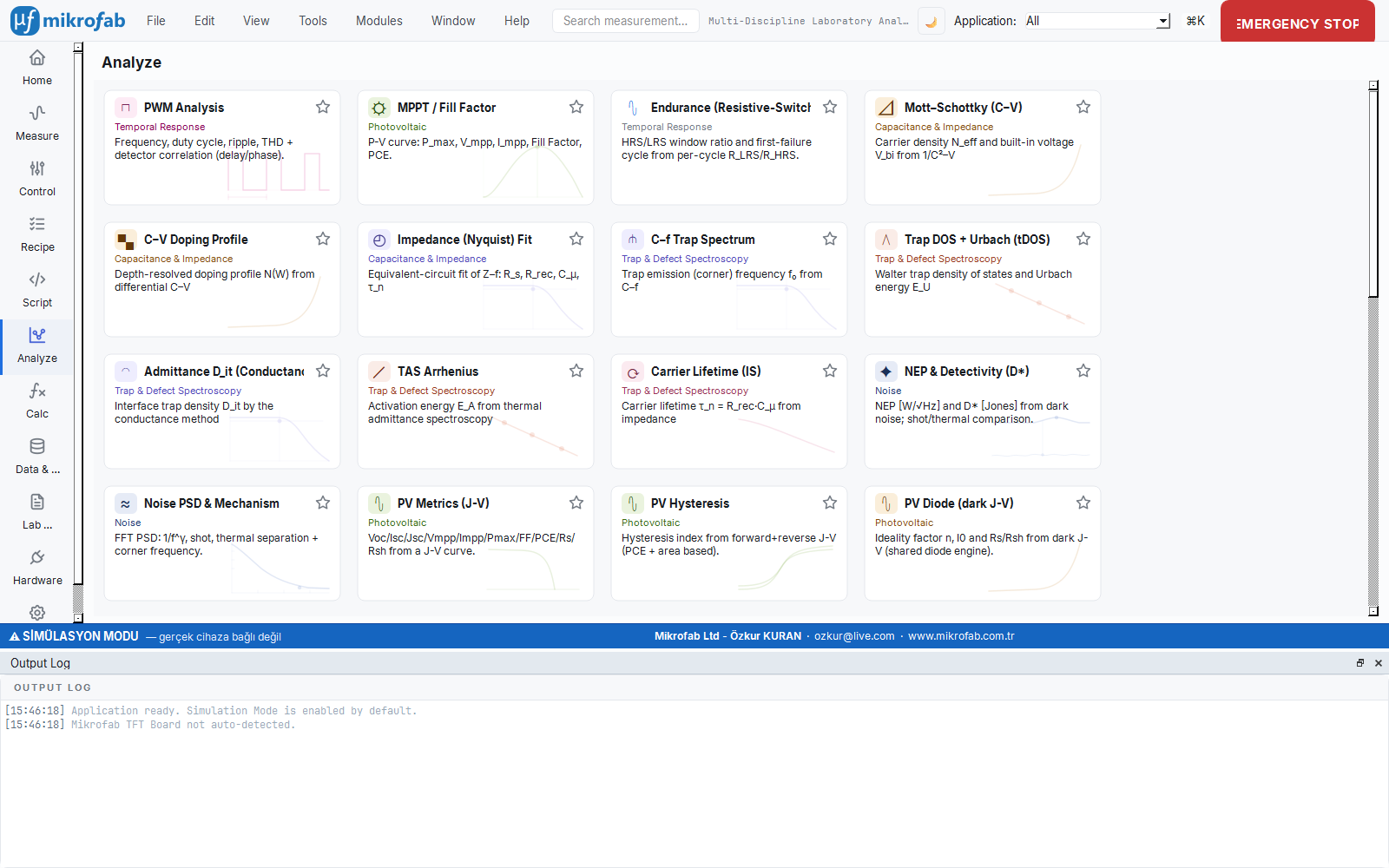 Analysis workspace: raw CSV import and metric recomputation