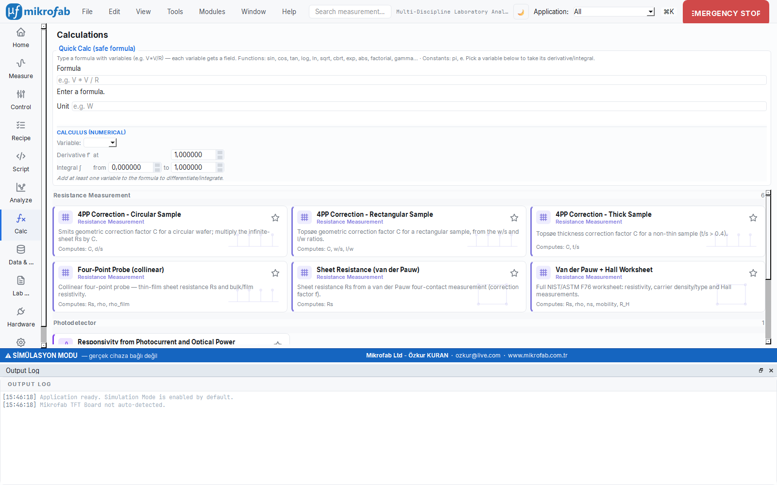 Overview of the Calculation (Calc) workspace