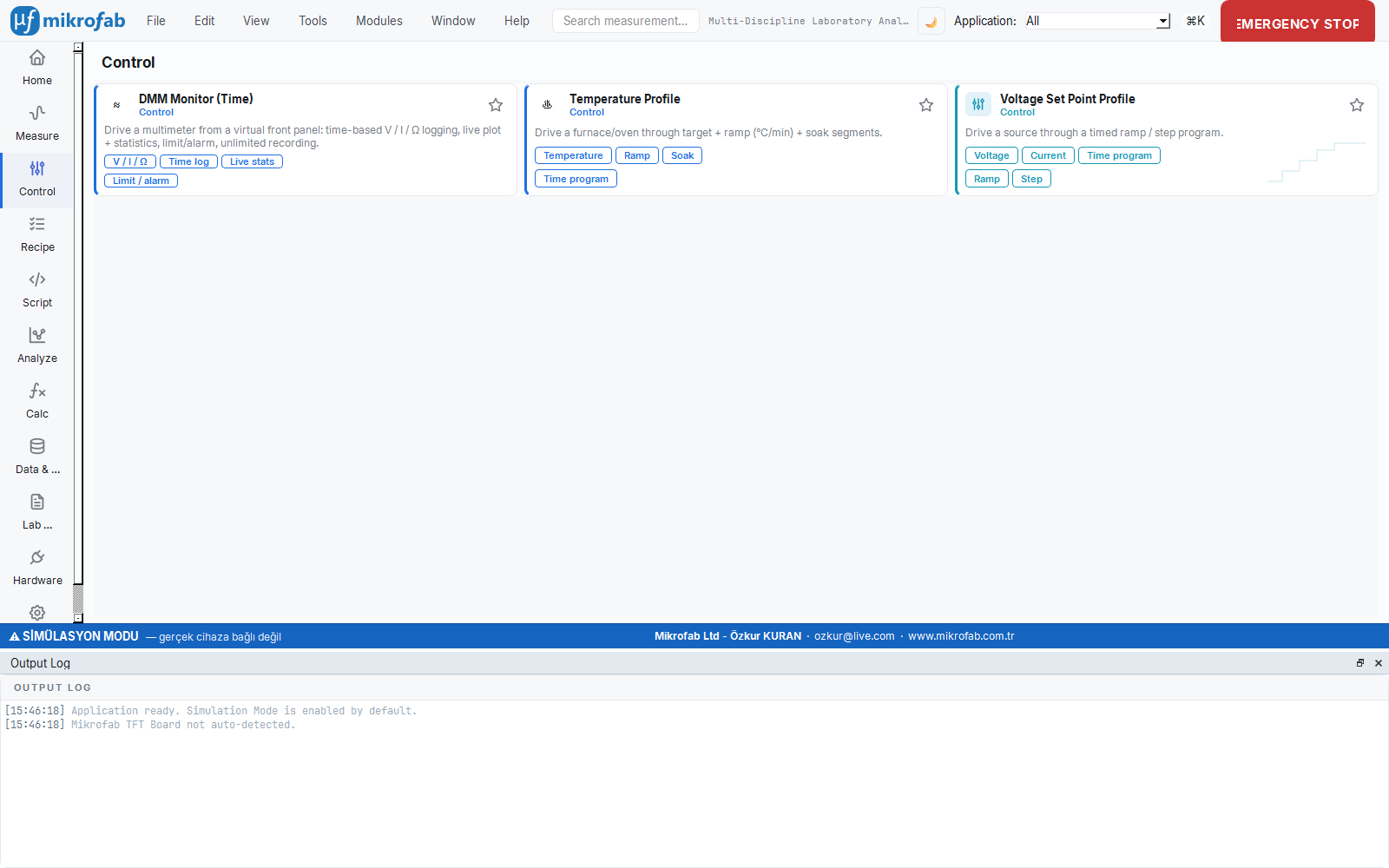 Remote control / controller status page