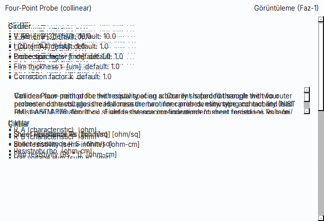 Dört uçlu prob hesaplayıcı modülü ve eş doğrusal prob şeması